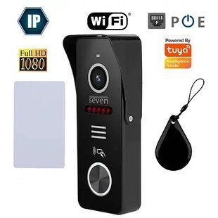 IP-панель виклику з вбудованим зчитувачем карт MIFARE SEVEN CP-7500FHD-Wi-Fi&nbsp;black 2929662788 фото