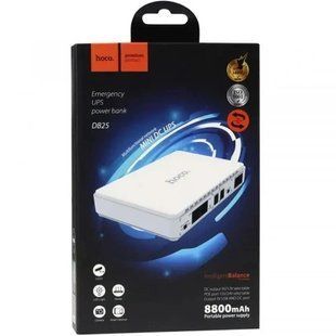 Джерело безперебійного живлення HOCO DB25 Smart Mini UPS для роутерів 5V/9V/12V 8800 mAh (White) 2839038441 фото