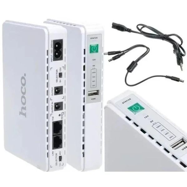Джерело безперебійного живлення HOCO DB25 Smart Mini UPS для роутерів 5V/9V/12V 8800 mAh (White) 2839038441 фото