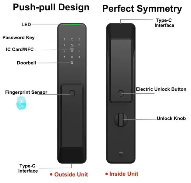 Розумний дверний біометричний замок SEVEN LOCK SL-7775BF 2741887239 фото
